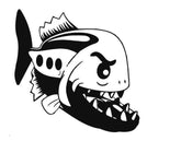 fish sticker decal boat angry fish